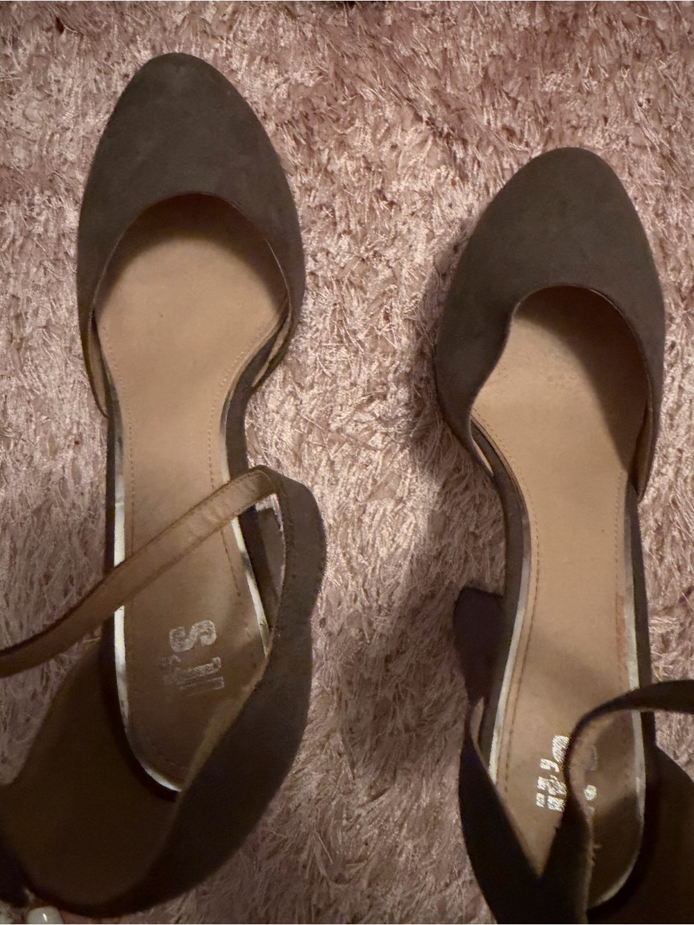 SHEIN Taupe D'Orsay Pointed Ankle-Strap Heels